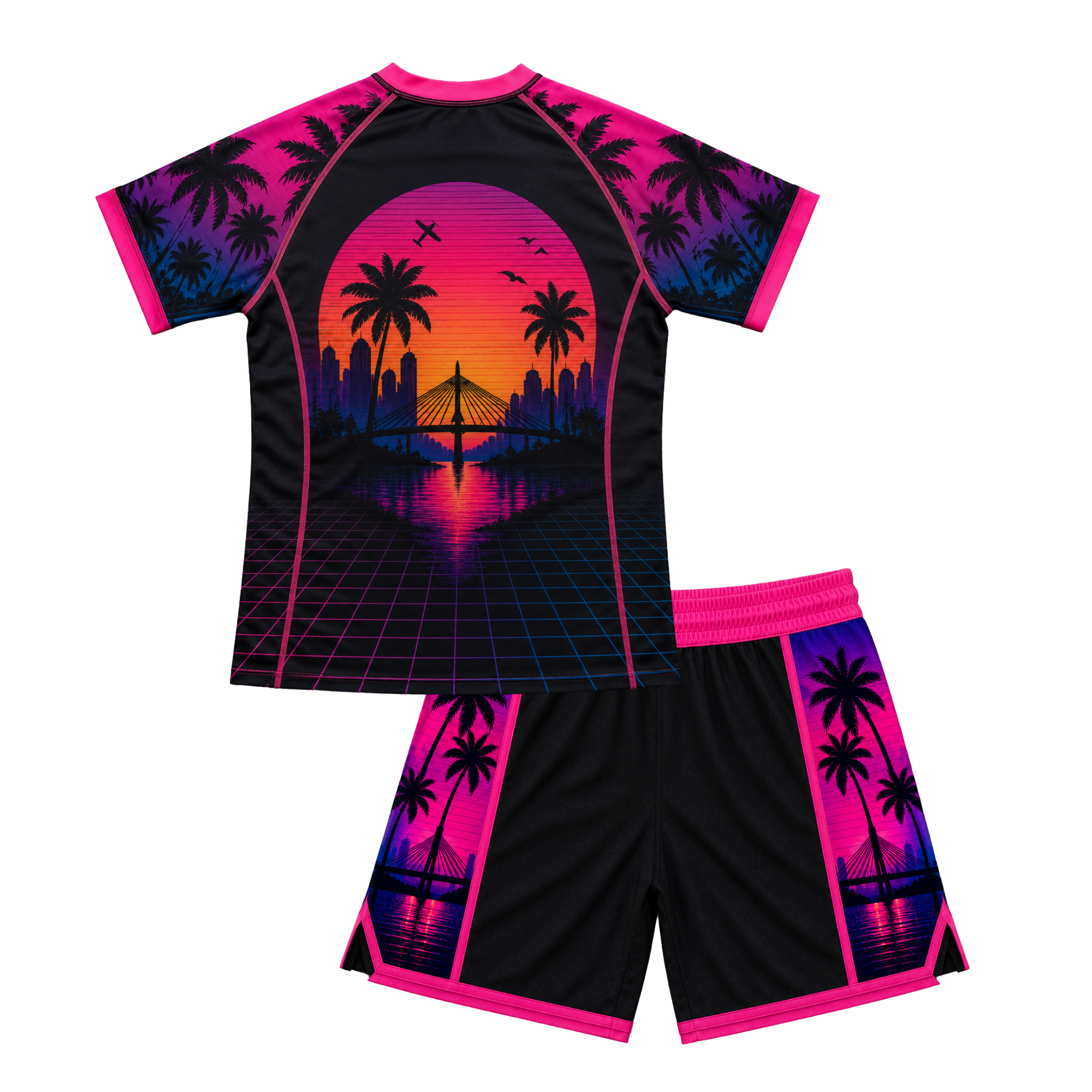 Neon Nights Rash Guard Shorts